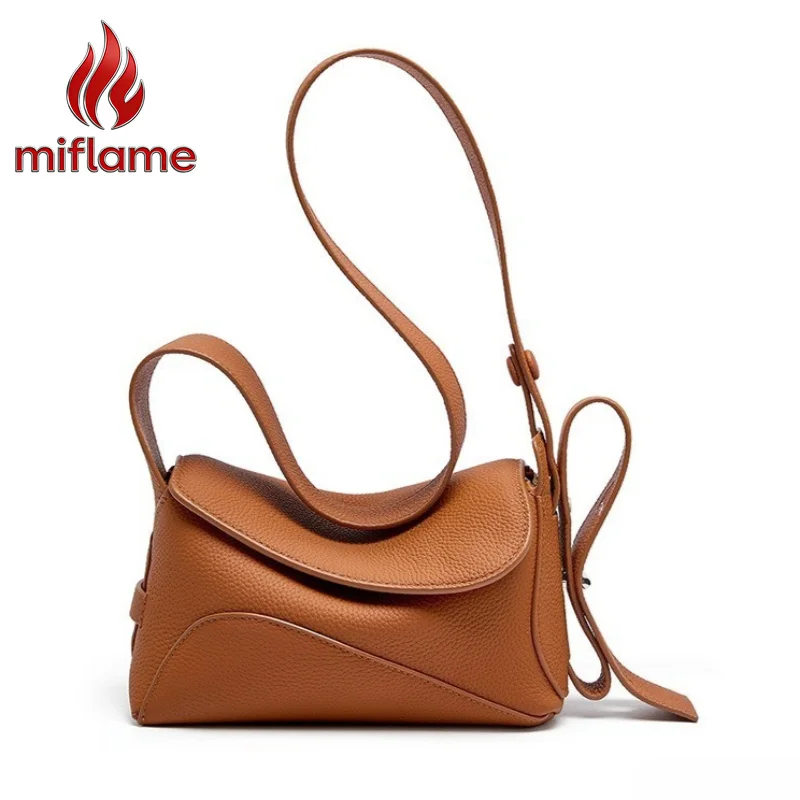 Genuine Leather Shoulder Bag for Women Spacious with Detachable Strap Logo-Free Minimalist Quiet Luxury Underarm Bag