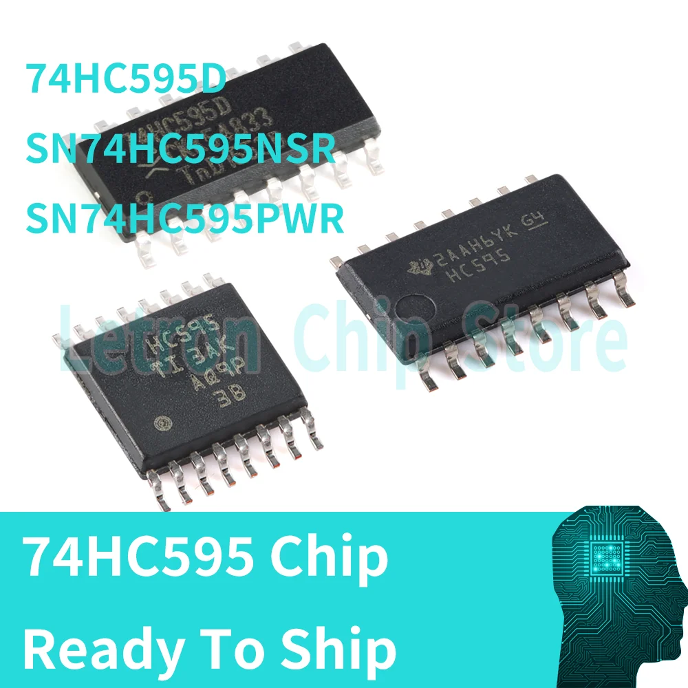 10PCS 74HC595 Shift Register SMD 74HC595D SN74HC595NSR SN74HC595PWR Original Chip TSSOP16
