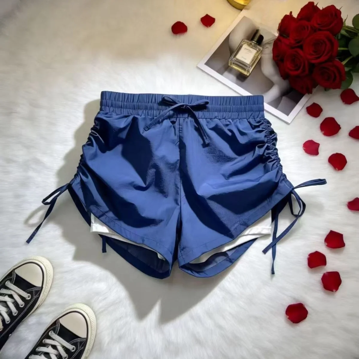 Women's Yoga Pants Lightweight Breathable Quick Dry High Waist Straight Leg Three-quarter Length Shorts Anti-Light Leakage Ca...