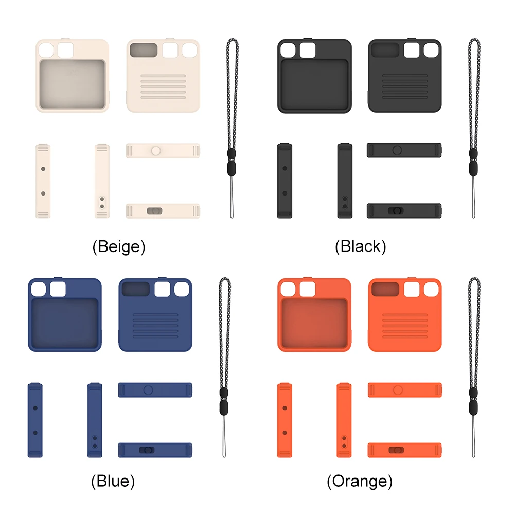 Funda protectora de silicona para conejo R1 AI, Kit de cubierta protectora anticaída con cordón, Protector de pantalla de 2 piezas, película de vidrio templado