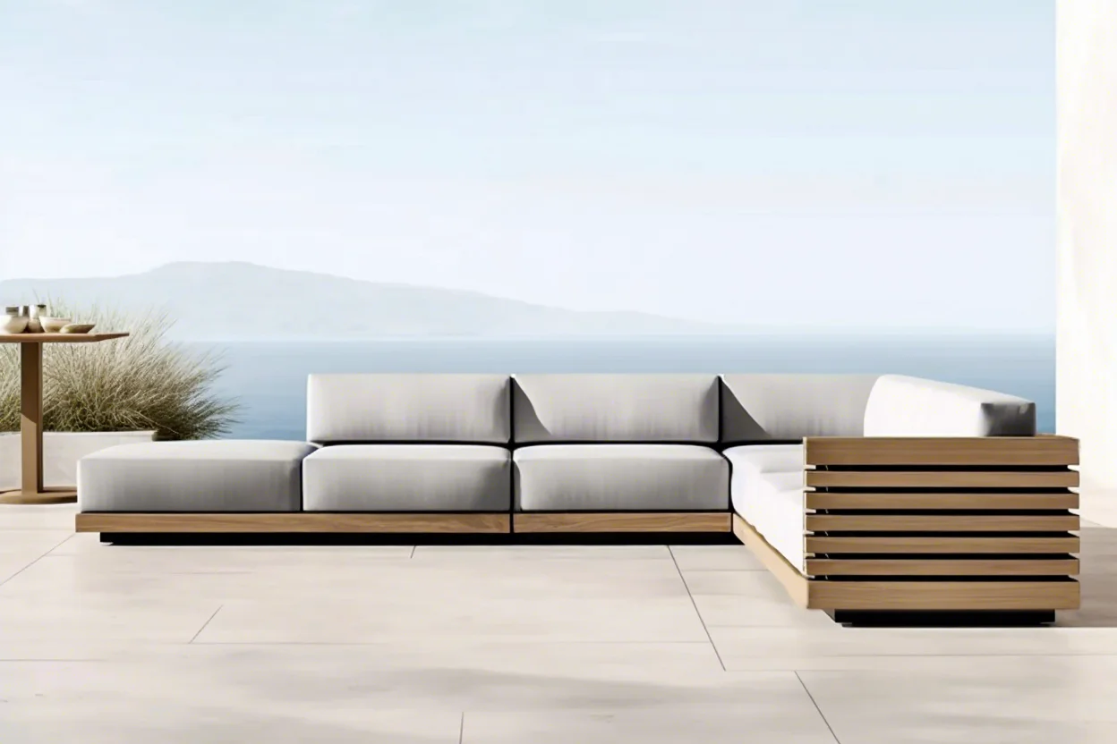 

2026 Sigma Hot Sales Durable Modern Design Teak Solid Wood Outdoor Farmhouse Garden Sofa Eco-Friendly Waterproof Comfortable