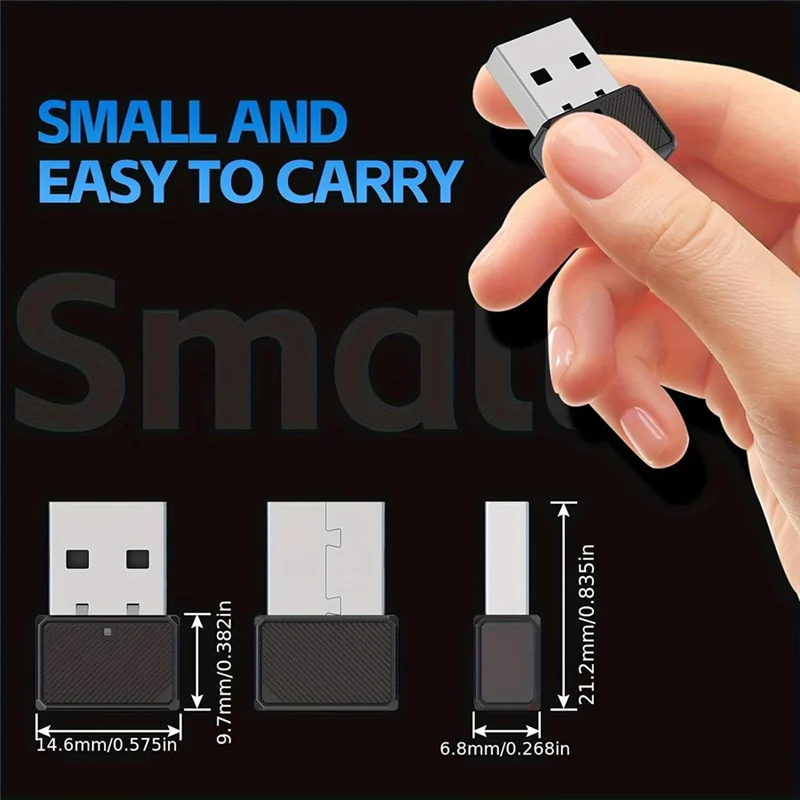 Bluetooth Adapter,USB Bluetooth 5.3 Dongle Portable Bluetooth Receiver For Mouse/Keyboard/Speakers/Headphones/Printer-T44C