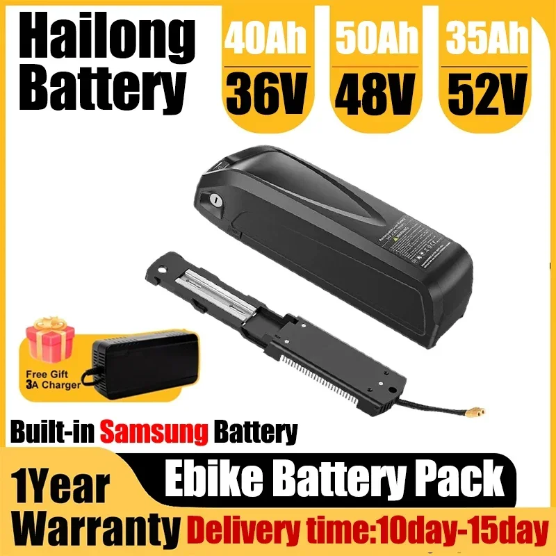 

48V Electric Bike 20ah 24ah 60ah 50ah Lithium Battery 36V Hailong 30ah Battery 52V Lithium Battery 40ah Bafang 2000W High Power