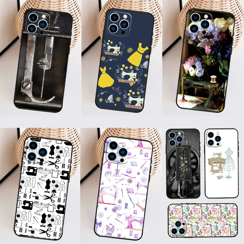 Sewing Machine Phone Case For iPhone 16 15 Pro Max 11 12 13 Mini 14 Plus X XR XS Max Cover