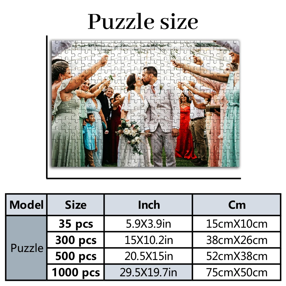 35/300/500pcs marriage Customized Picture Jigsaw puzzle Personalized Poster For Children Toy Handmade Birthday Gifts