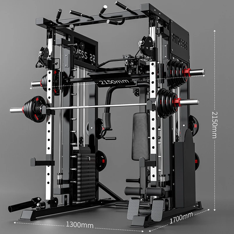 

Home Gym Full-Body Training Cable Crossover Power Squat Rack Smith Fitness Machine Multi-Function Workout Exercise Weightlifting