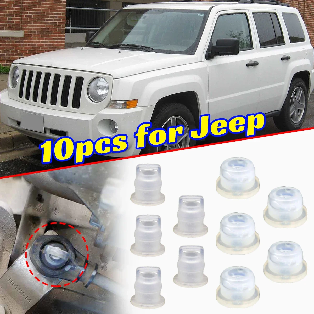 

10X for Jeep Wrangler 2007-2018 Gearbox Linkage Cable Bushing Repair Kit AT MT Pull Head Gear Shifter Lever Wearable Replacement