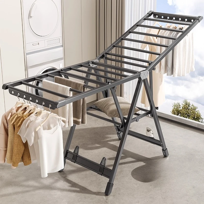 

Bold and thickened aluminum alloy multi-functional folding drying rack floor-to-ceiling balcony drying clothes and quilts