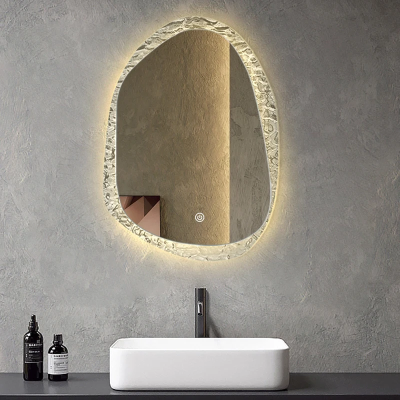 Compact Bathroom Mirror Wavy Living Room Infinity Modern Vanity Aesthetic Mirror Irregular Cosmetics Espelhos Home Decorations