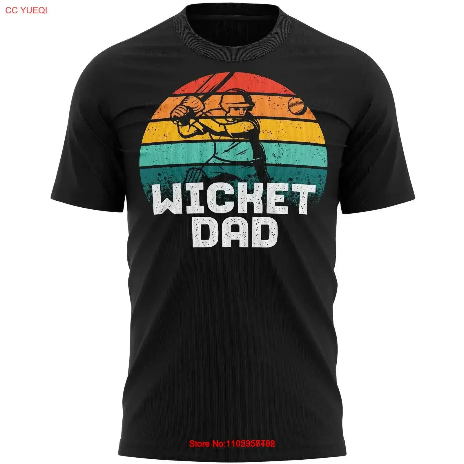 Wicket Dad T Shirt Slogan Birthday Cricket Lovers Him Ideas Mens vintage Washed Comfortable Unisex Stretched homme