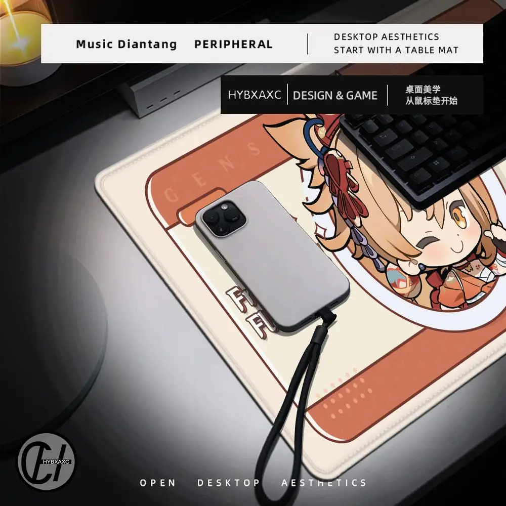 Deskmat المطاط أنيمي ماوس الوسادة Genshin تأثير الألعاب الحصير عدم الانزلاق Xxl ماوس ألعاب الكمبيوتر ومكتب عمل حصيرة وسادات المكتب #4