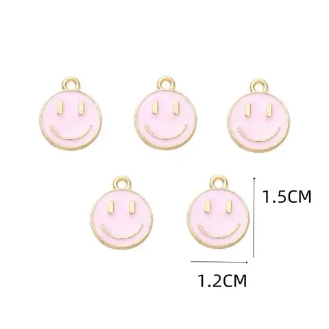 10 st/parti runda emalj leende ansikte hängen berlocker för halsband örhängen armband tillverkning gör-det-själv smyckestillbehör hitta 10 best sales berlock gör-det-själv - №2