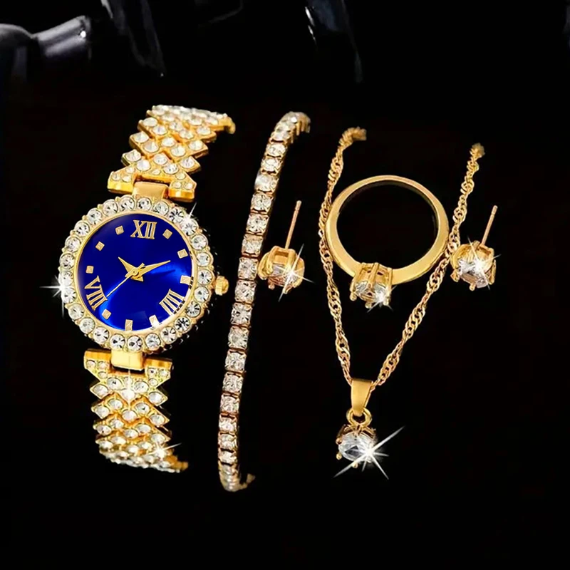 6pcs Women's Watch Set, Romantic Grand, Recommended Gift For Eid Al-Fitr, Easter, New Year, Anniversary Celebration