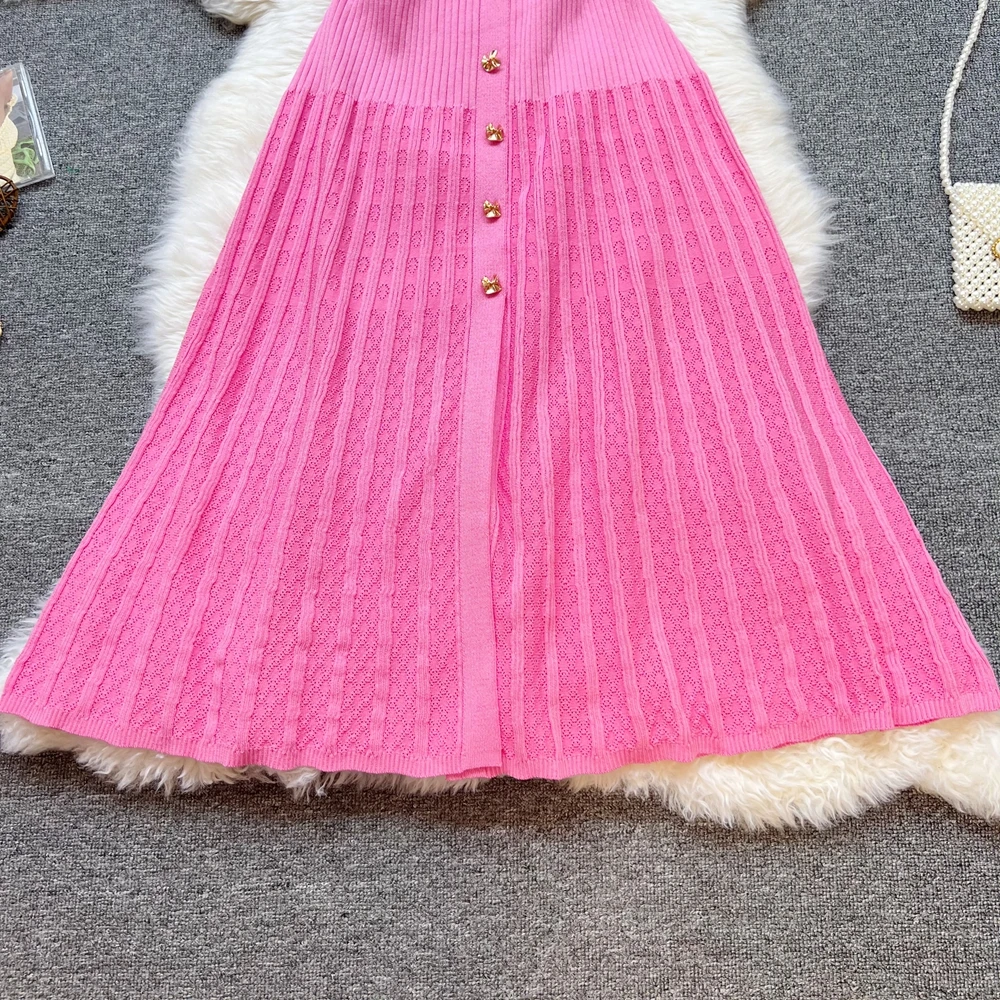 YuooMuoo แบรนด์แฟชั่น Elegant Patchwork ถักชุดยาวฤดูใบไม้ผลิฤดูร้อนผู้หญิงหรูหราเสื้อเสื้อกันหนาว Lady Party Vestido