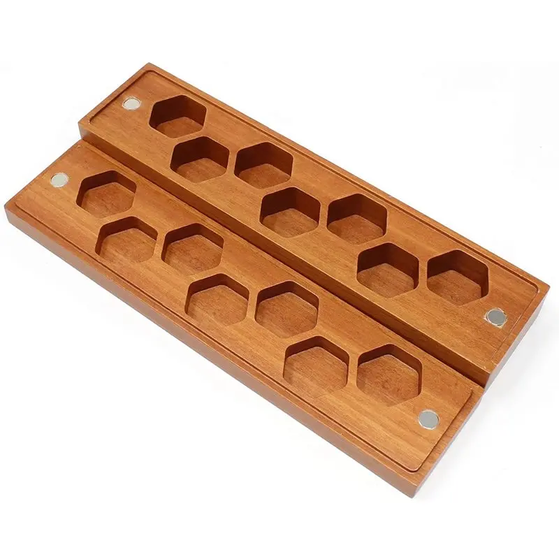 2026 New Wood Dice Storage Case with Magnetic Closure Holds 7 Dice for Games Dice Storage Box