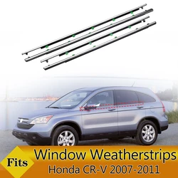 4PCS Car Outer Windows Rubber Weatherstrip Waterproof Pressure Strip Sealing Belt Moulding Trim For Honda CR-V CRV 2007-2011