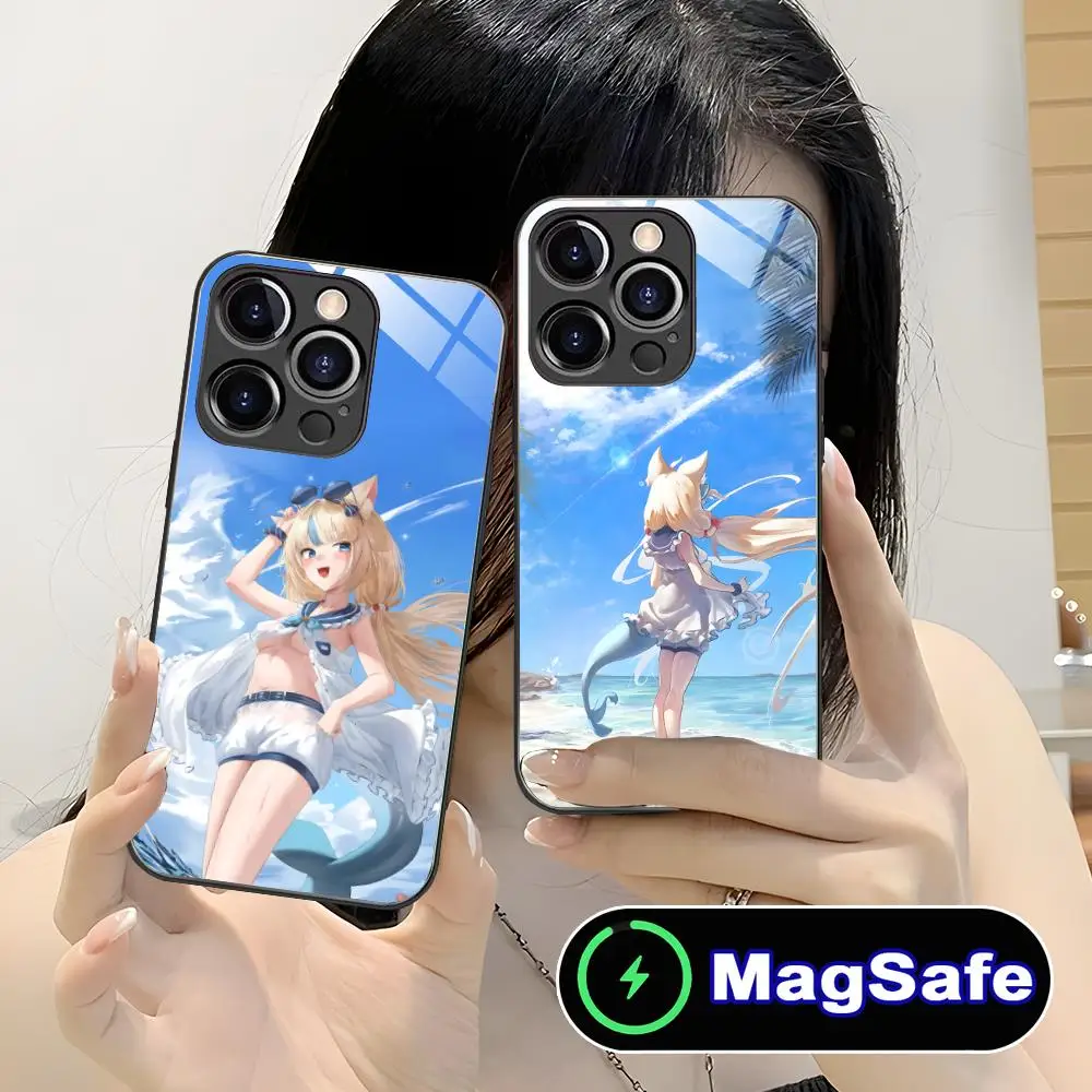 

Чехол для мобильного телефона Sameko Saba для iPhone 16, 15, 14, 13, 12, 11 Pro Max Plus Mini MagSafe, стеклянный цветной принт, роскошные мобильные телефоны