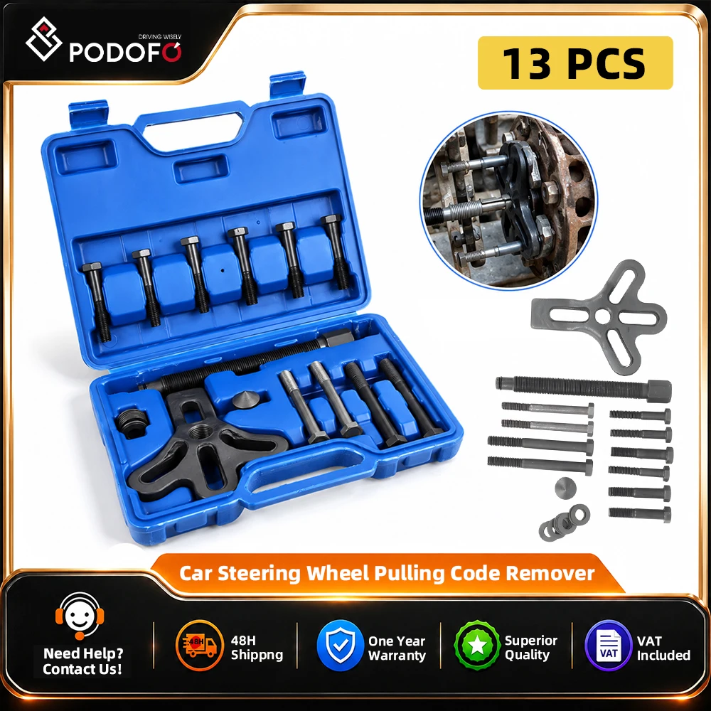 Podofo 13 Pièces Extracteur de Rallumière Harmonique, Outil de Démontage de Volant, Extracteur de Volant, Outils de Réparation Automobile