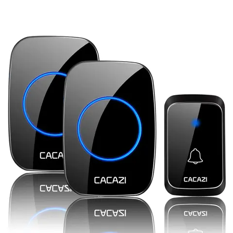 CACAZI A06 DC 배터리로 작동되는 무선 방수 초인종 300M 원격 36 차임 무선 홈 무선 통화 벨
