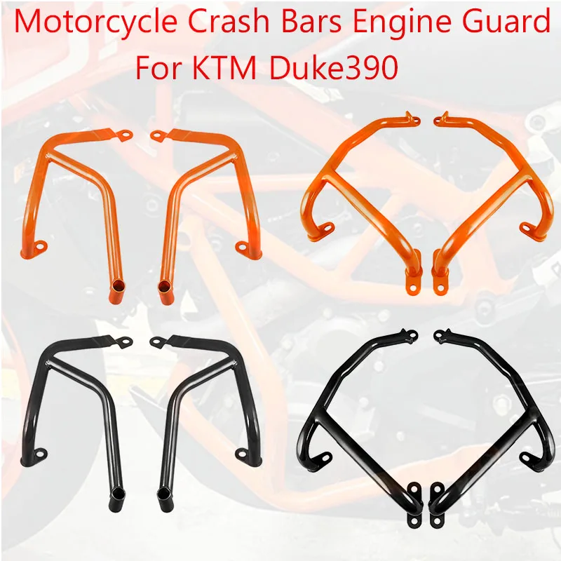 

Orange & Black Metal Iron Crash Bars Engine Guard For KTM 250 Duke 390 Duke Heavy Duty Motorcycle Accessories
