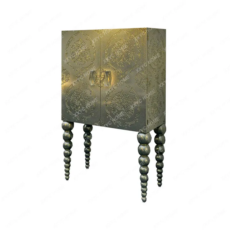 

Hh2cc Neoclassical solid wood carving flower wine cabinet partition cabinet living room entrance cabinet