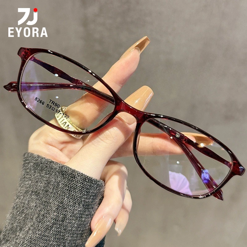 

EYORA Luxury Small Frame TR90 Reading Glasses for Women Anti Blue Light Photochromic Glasses Optical Lenses with Prescription
