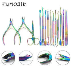 1pcs Stainless Steel Dead Skin Remover Nails Cuticle Pusher Double-ended Cuticle Pusher Remover Nail Art Cleaner Care Tool