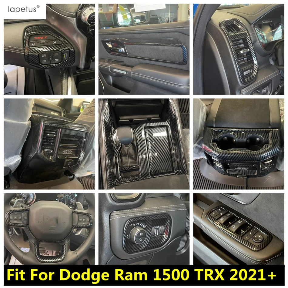 

Steering Wheel / Gear Shift Panel / Central AC Air Conditioning Panel Cover Trim Accessories For Dodge Ram 1500 TRX 2021 - 2023