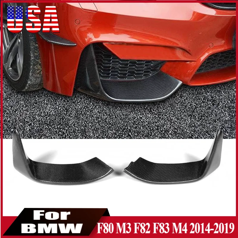 

Carbon Fiber Front Bumper Side Splitter Lip For BMW F80 F82 F83 M3 M4 2014-2019 Car Front Bumper Side Air Vent Lower Cover Trim