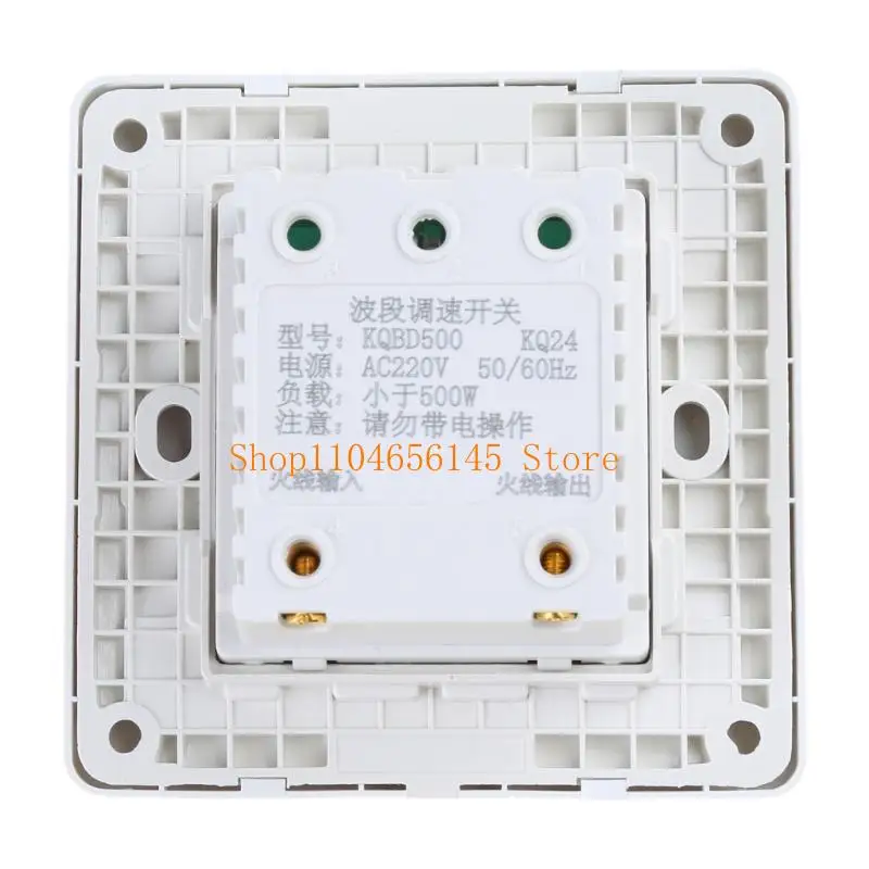 652F Speed Controller Modern Wall Panel  Switches 86 Type Speed Adjuster for Ceiling Fan Easily Speed Adjustment 5-gear Level