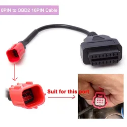 OBD2 16pin To 6 Pin for Honda 6pin Motorcycle Fault Detection Scanner Transfer Connector 6P Cable for Honda Country IV Motorbike