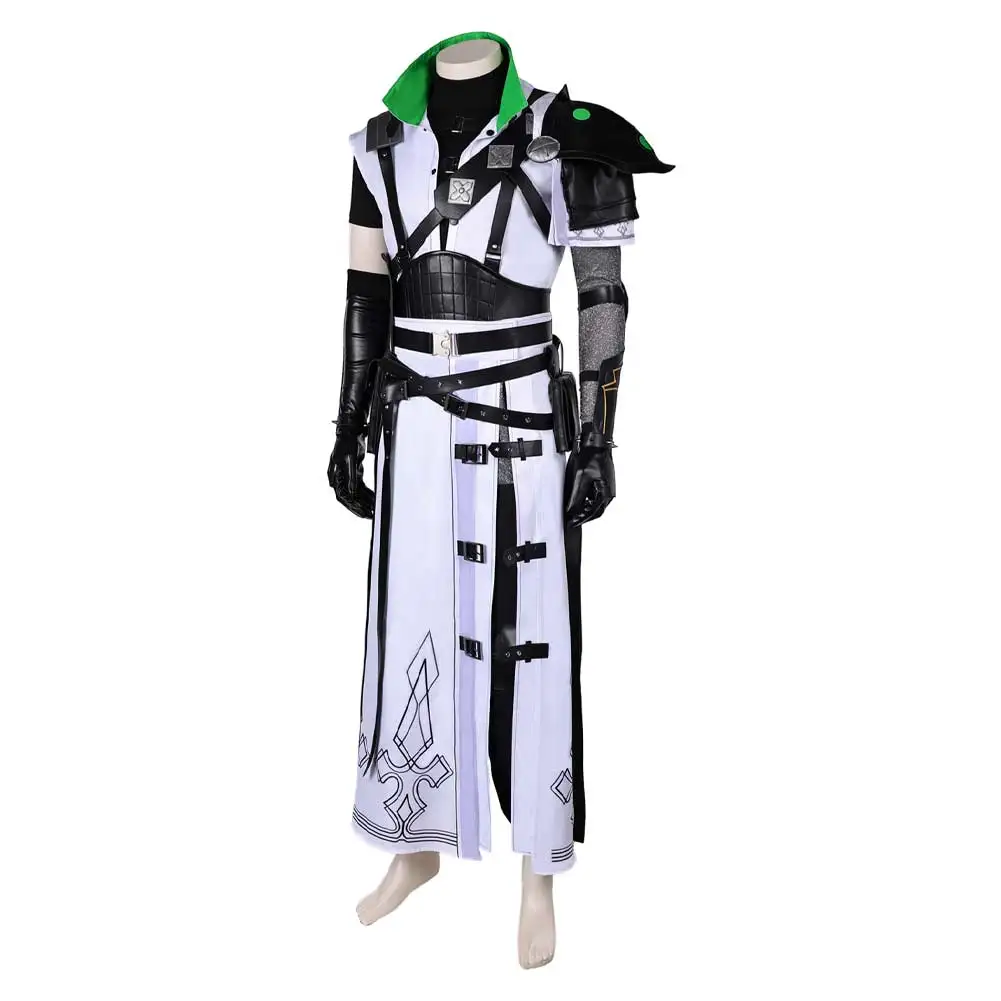 Fantasia Final de Cosplay Masculina, Conflitos nas Nuvens, Fantasia, Camisa, Calças, Roupas de Batalha, Casaco, Terno, Roupa, Pano de Festa, Perucas