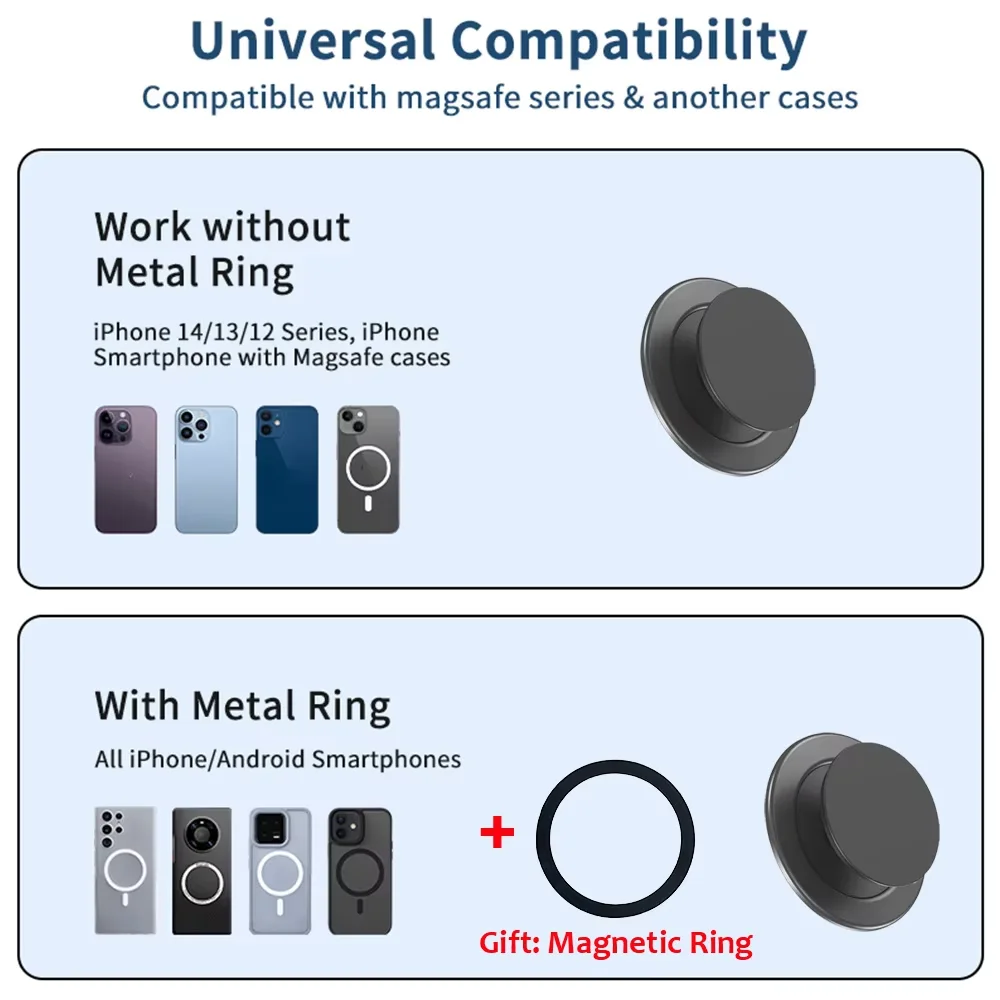 ที่ยึดโทรศัพท์มือถือแม่เหล็กแบบยูนิเวอร์แซล สำหรับ Magsafe Safe Ring Stand ใช้ได้กับ iPhone 17 16 15 14 13 12 ที่จับโทรศัพท์มือถือ