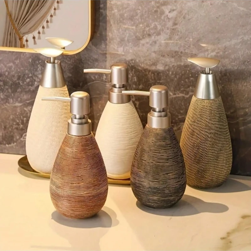 Creative Retro Style Ceramic Push-Type Soap Dispenser With Pump,  Hand Soap Bottle, Suitable For Bathrooms Kitchens And Toilets