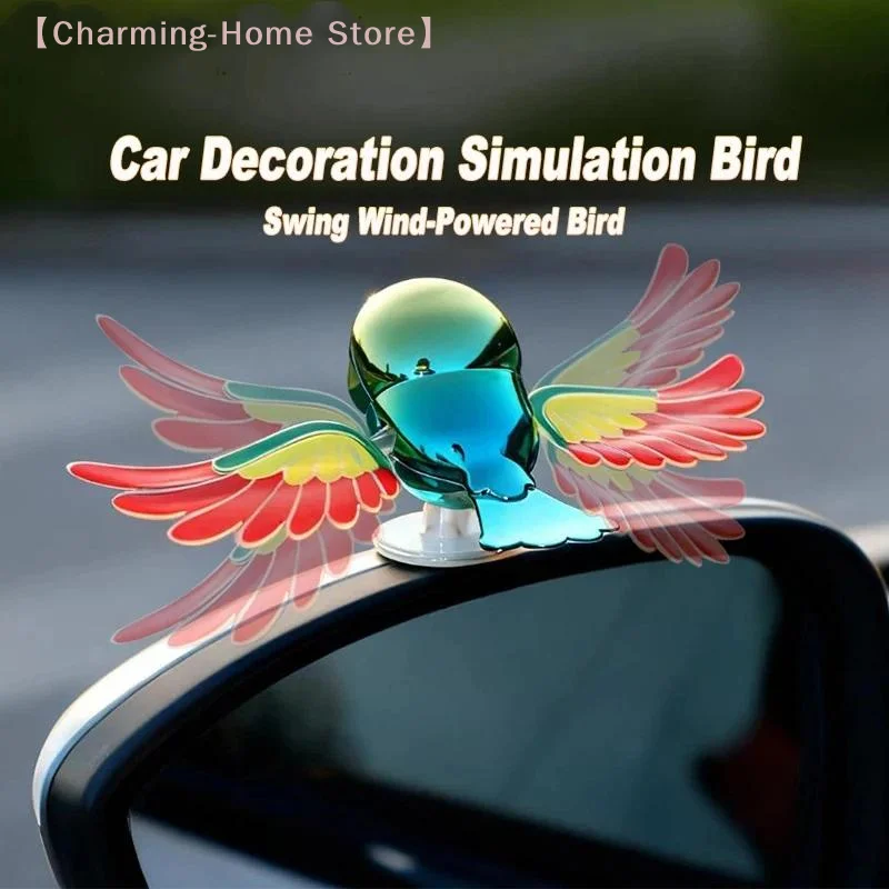 【M】New Simulated Flying Bird Car Ornament Wing Can Swing Wind-Powered Bird In Flight Decor Car Moto Bicycle Decoration