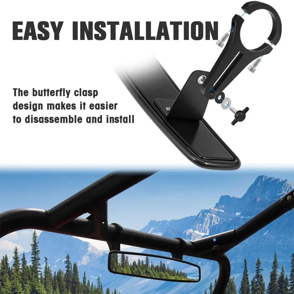

RZR RearView Mirror 15" Convex Rear View Mirror Butterfly Clasp Design Suitable For All Polaris RZR 2008-2022 Models