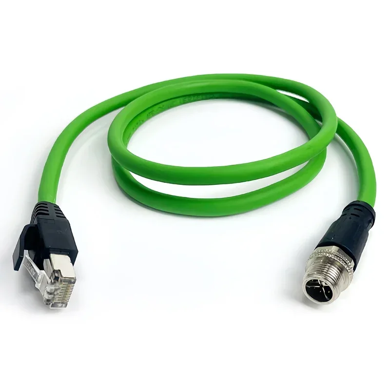 كابل M12 8Pin X-Code إلى RJ45 Cat6A Ethernet - نقل بيانات جيجابت في الثانية بسرعة 10 جيجابت في الثانية، سلك شبكة الكاميرا الصناعية المحمي 1-20 متر