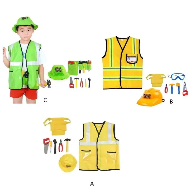 652f 아이 빌더 경력 복장 건설 노동자 의상 할로윈 옷의 옷