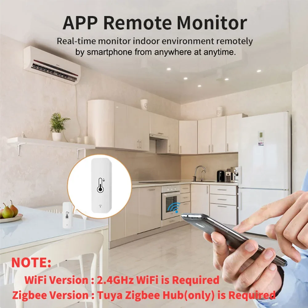 Tuya Zigbee WiFi Sensore di temperatura e umidità APP Monitor remoto per Smart Home var SmartLife Funziona con Alexa Google Assistant