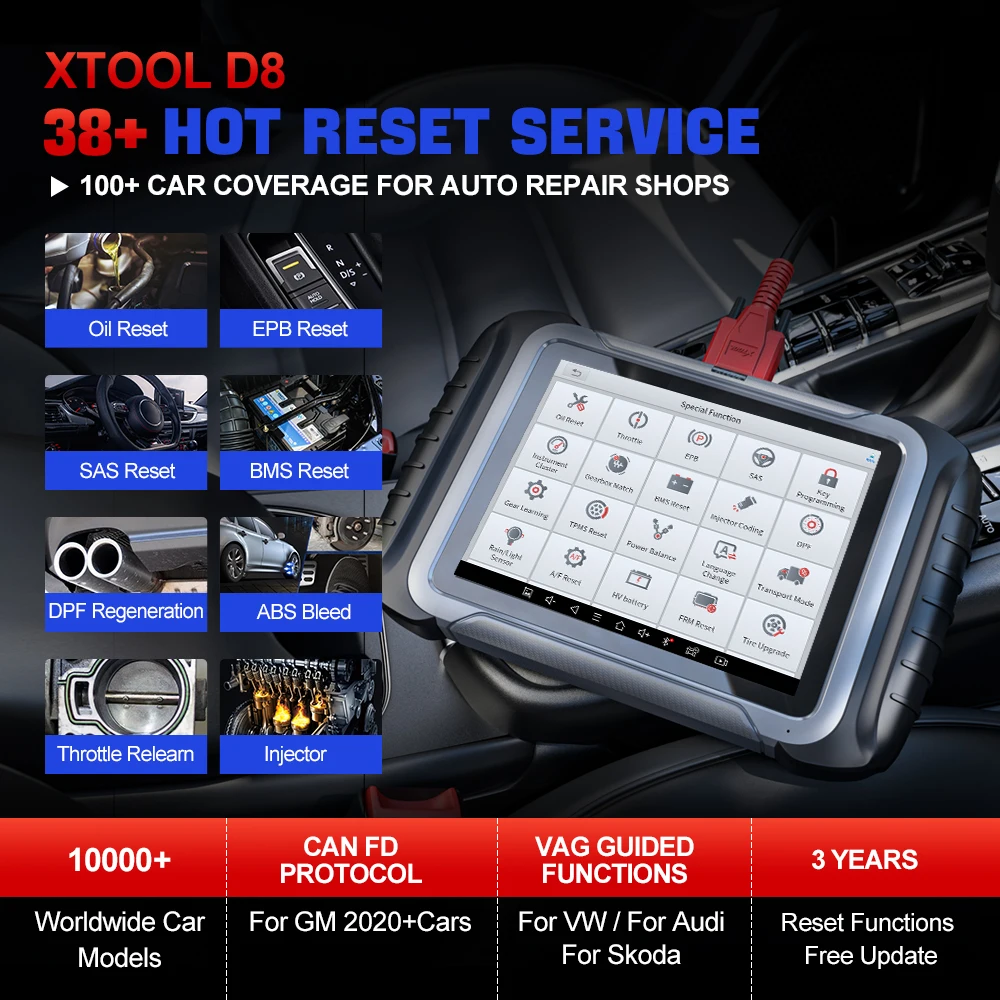 XTOOL D8 D8BT أدوات السيارات وحدة التحكم الإلكترونية الترميز جميع أدوات التشخيص ثنائية الاتجاه مبرمج المفاتيح يمكن FD خريطة الطوبولوجيا 38 + إعادة تعيين
