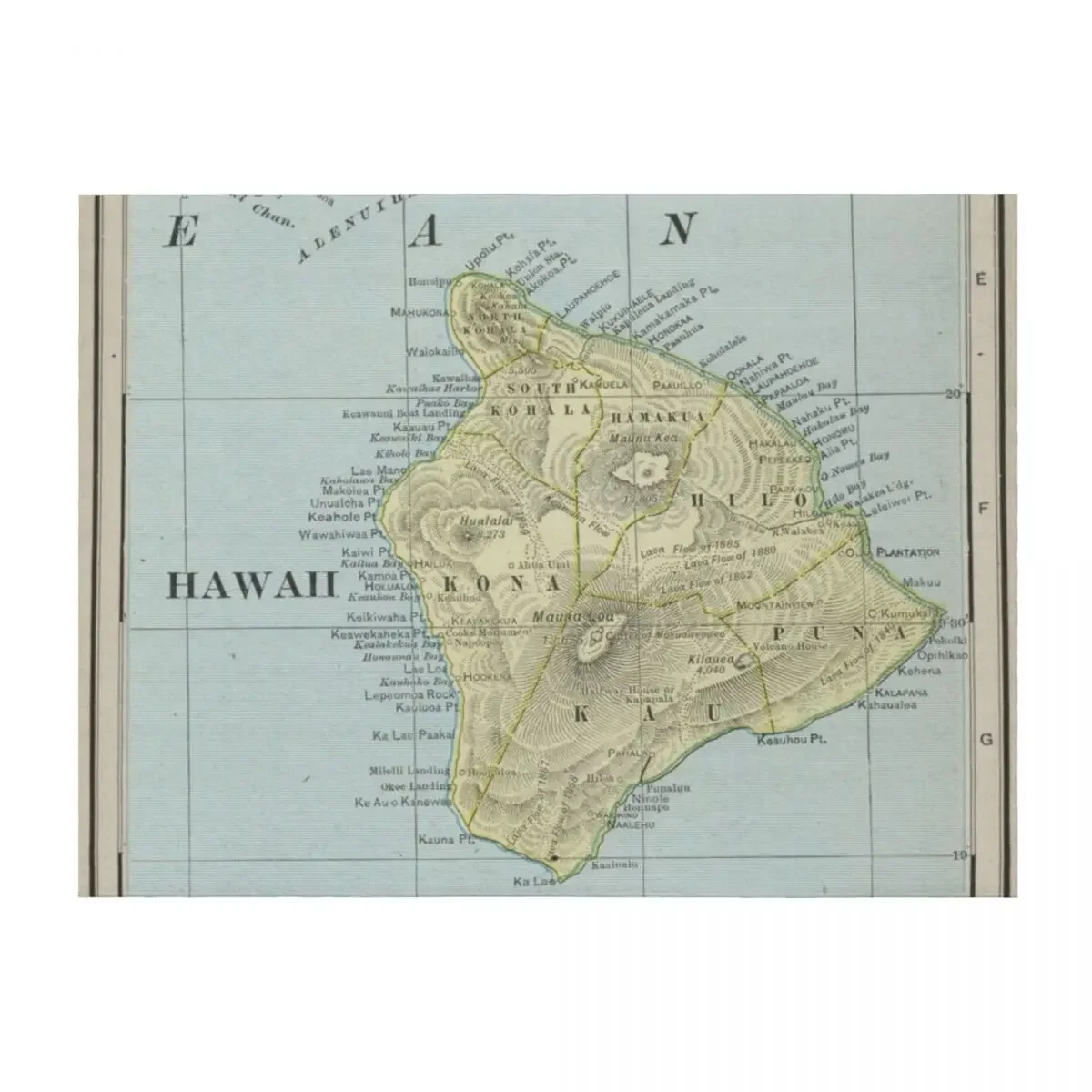 

Vintage Map of Hawaii Island (1901) Throw Blanket Shaggy valentine gift ideas Sofa Throw Soft Plaid Blankets