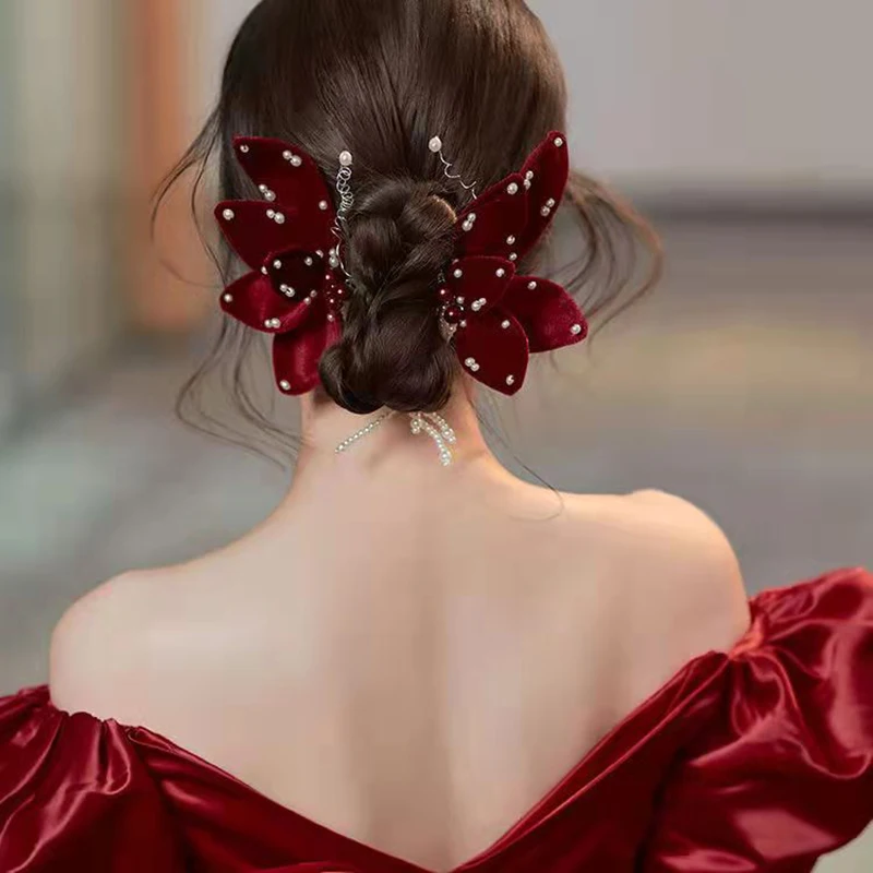 Acessórios para o cabelo de noiva casamento acessórios para o cabelo feminino noivado headpiece nupcial hairbands vinho tinto romântico jóias