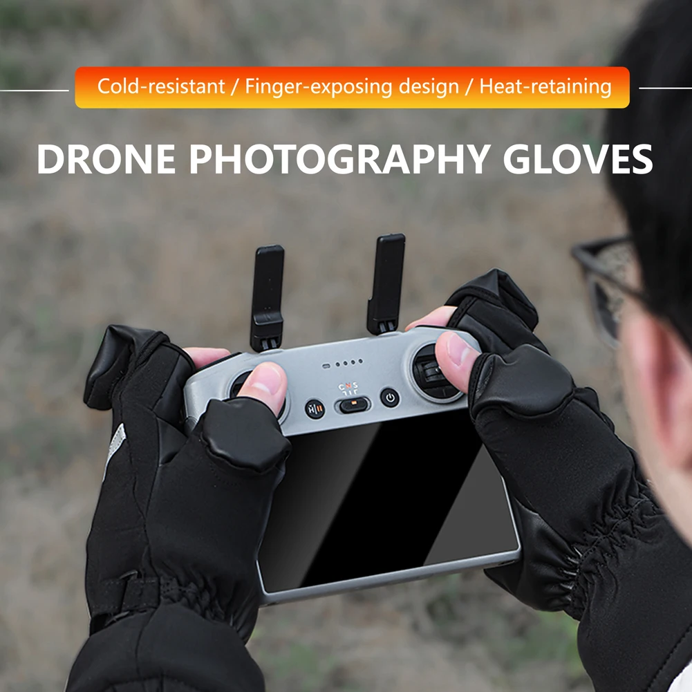 Drone Finger Touch Screen Gloves for DJI Air 3S/Mini 3 Pro/Neo Windproof Outdoor Mountaineering Ski Riding Gloves Flying Gloves