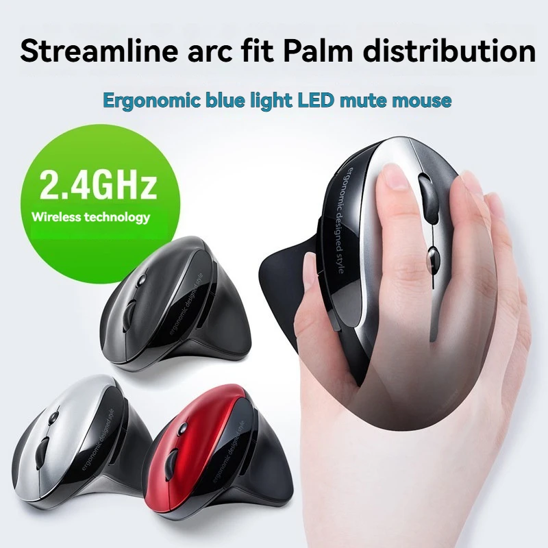 Mute Wireless Mouse Customized Vertical Charging Ergonomic Office Mouse for Writing E-sports Gaming Keyboard Accessories Gifts