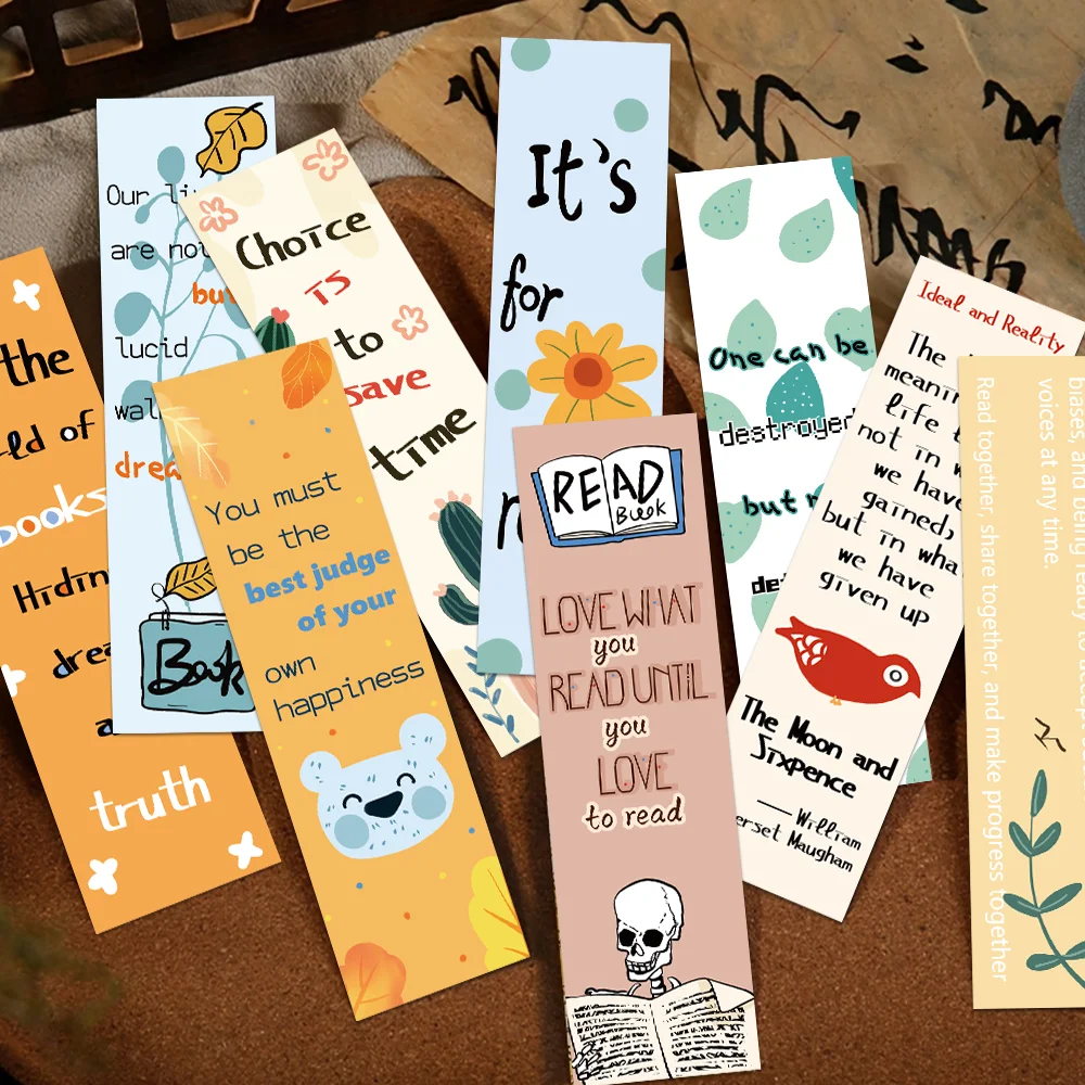 

30pcs Reading Theme Bookmarks Simple Pages Books Label Paper Cards Students use creative gifts to decorate DIY pages bookmarks