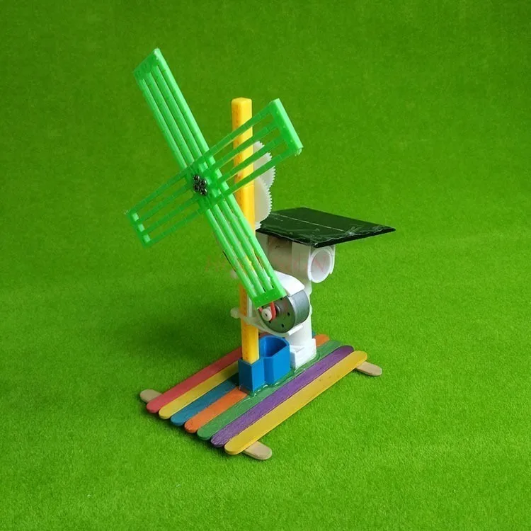 1 set DIY Solar Windmill Model Technology Small Maker Hand Assembled Fan