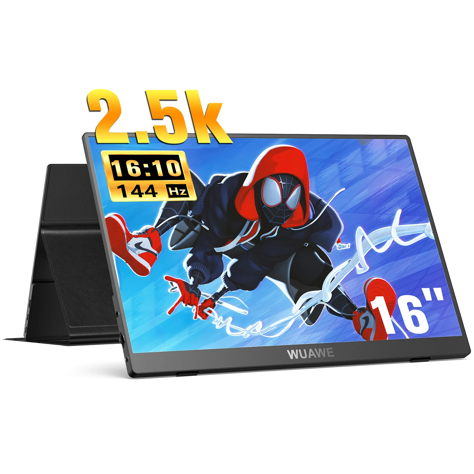 

2.5K Gaming Portable Monitor for Laptop, 16 inch 144HZ USB C HDMI Travel External Second Computer Screen for PC MacBook Phone PS