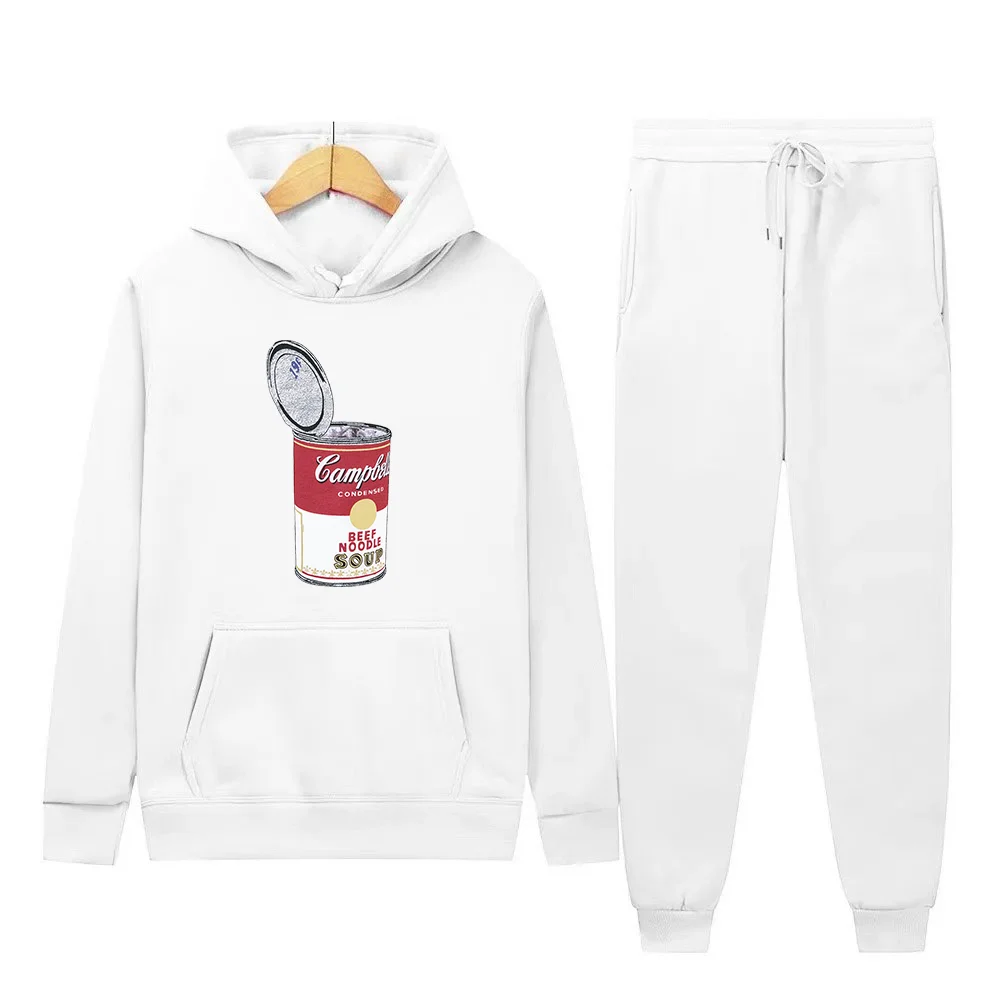 ชุดเสื้อฮู้ดลำลองและกางเกงลำลองสำหรับผู้ชาย ชุดกีฬาและกางเกงกีฬาสำหรับผู้ชายและผู้หญิง ชุดกันหนาวสำหรับผู้ชายในฤดูใบไม้ร่วงและฤดูหนาว