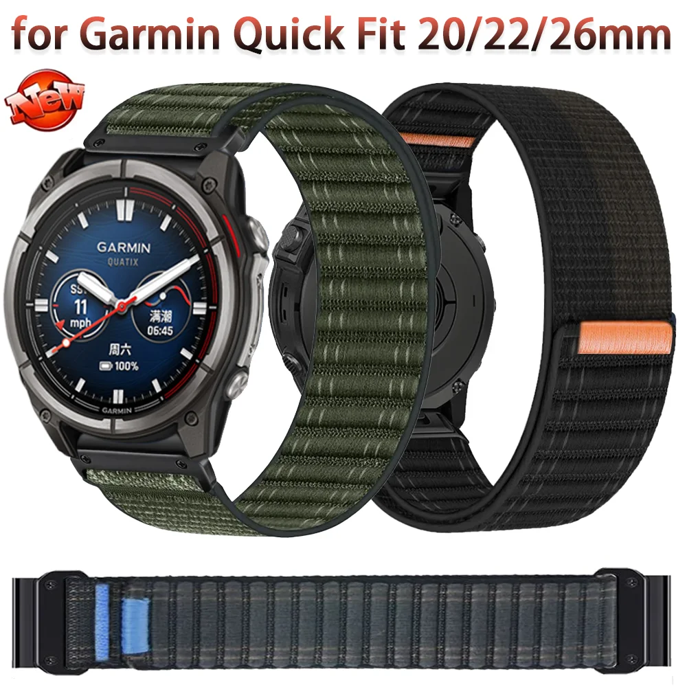 Quick Fit 20mm 22mm 26mm Wellenmuster Nylon-Armband für Garmin Tactix8 Quatix8 Fenix8 51mm 47mm 43mm Armband Garmin 970 965 955 Handgelenksband