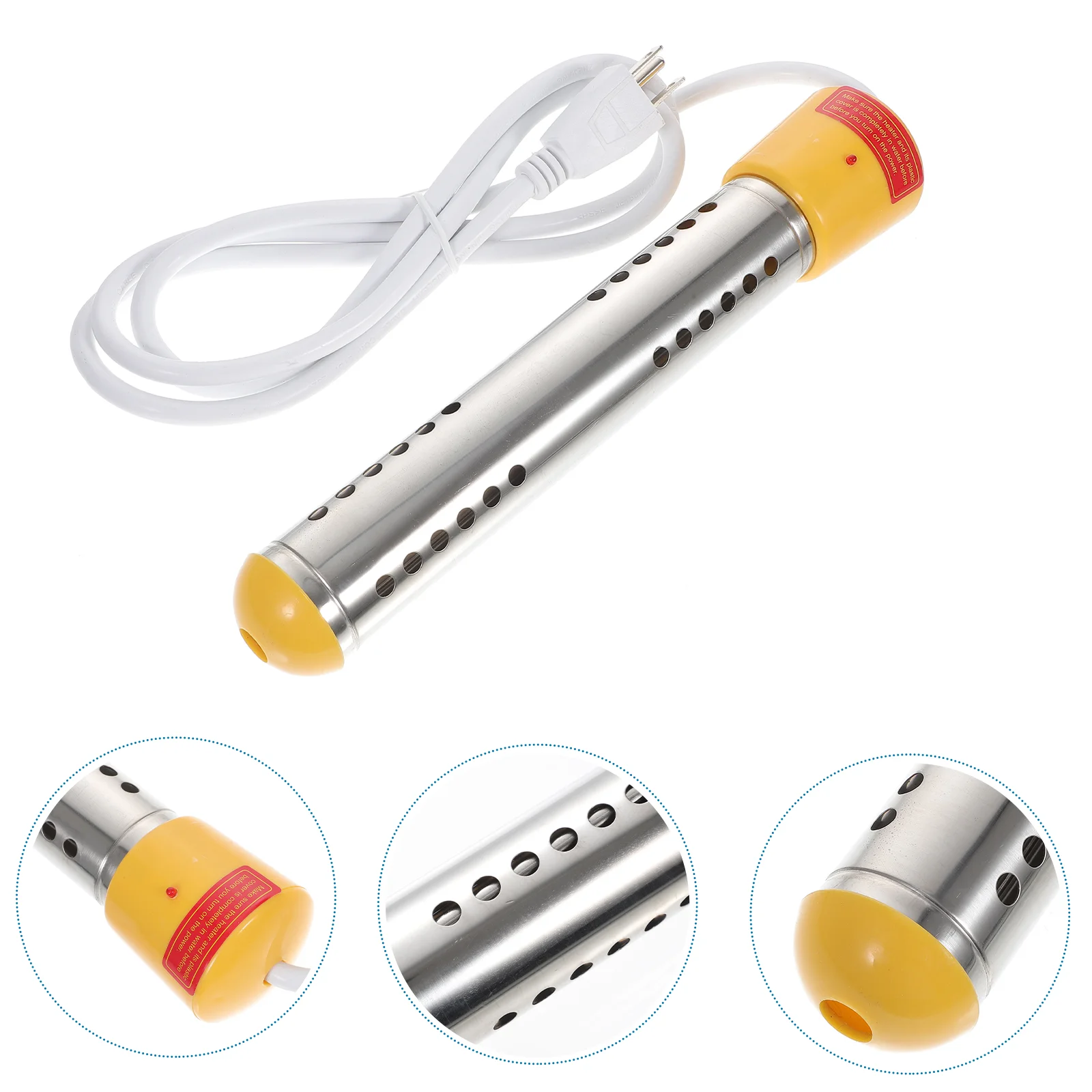 1500W Portable Immersion Heater for Inflatable Pool Submersible Electric Bucket 304 Stainless Steel Shell Quick Heat for Outdoor